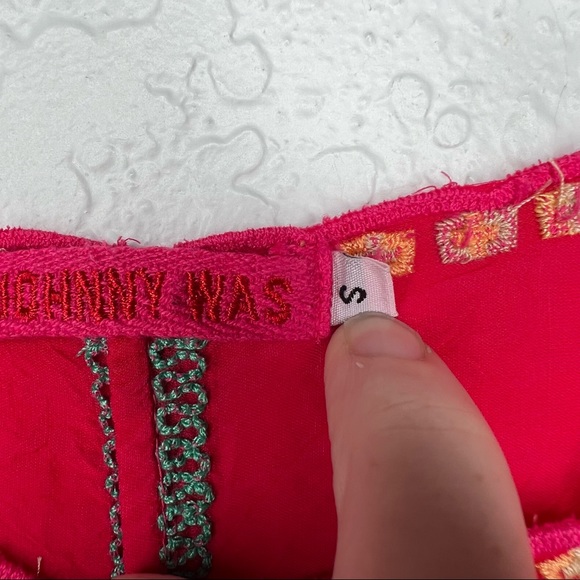 Johnny Was Womens Embroidered Floral Pink Tunic Swing Top Small Shirt Blouse - Picture 6 of 7